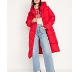 Old navy long hooded puffer size large
